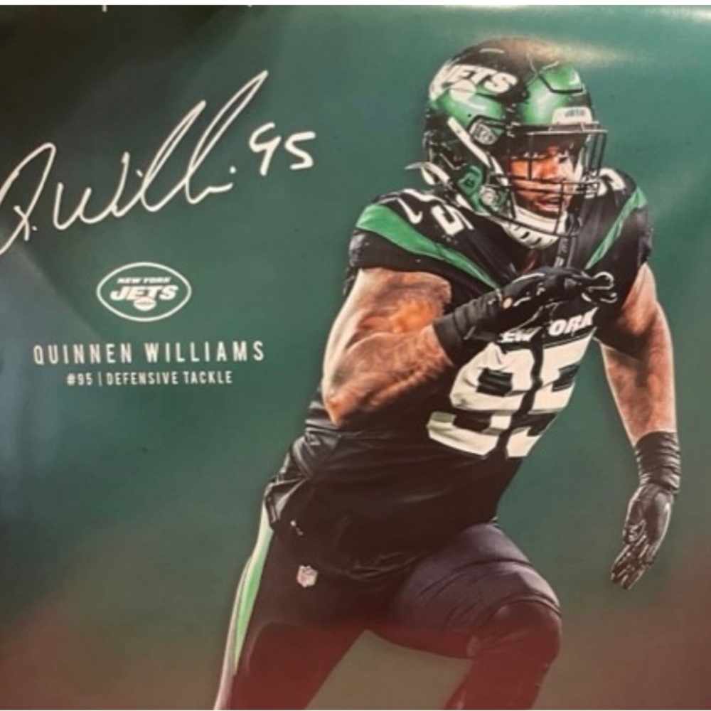 Replica Lithograph Autograph Poster w/ Jets Defensive Lineman Quinnen Williams